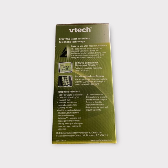 HP🌟Vtech Cordless Single Handset Phone Dect 6.0, Caller ID, Call Waiting - Picture 5 of 5